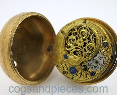 Gold cased verge made for Thomas Dolben
