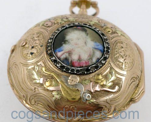 Gold and enamel verge by Melly Freres, Paris