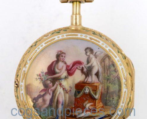 Gold enamel verge by Gudin, Paris
