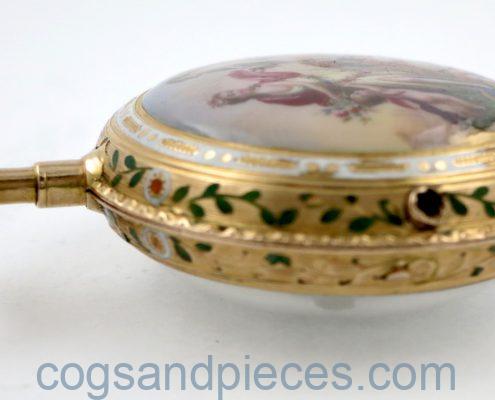 Gold enamel verge by Gudin, Paris