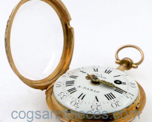 Gold enamel verge by Gudin, Paris