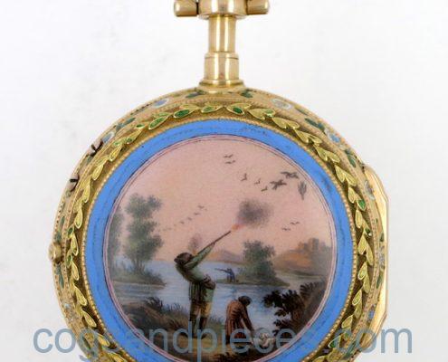 Gold & enamel verge by Romilly, Paris