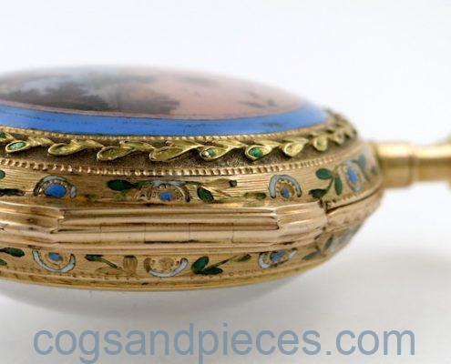 Gold & enamel verge by Romilly, Paris