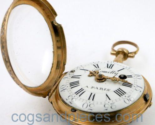 Gold & enamel verge by Romilly, Paris