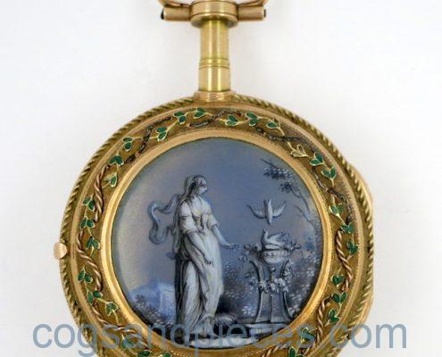 Gold & enamel verge by Vaucher, Paris