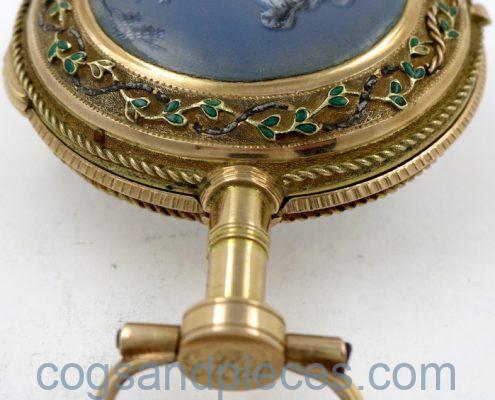Gold & enamel verge by Vaucher, Paris