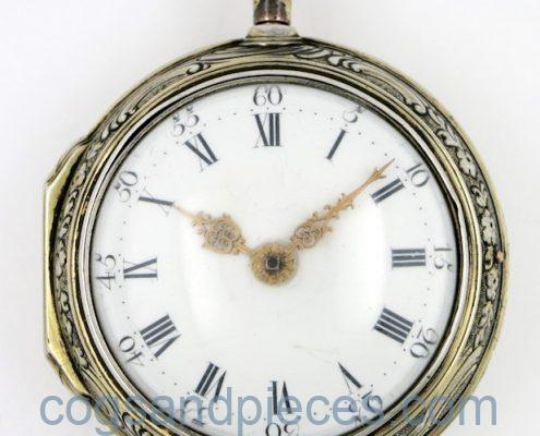 Silver repousse pocket watch