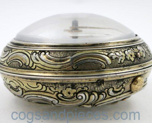 Silver repousse pocket watch