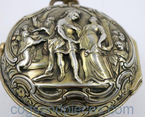 Silver repousse pocket watch