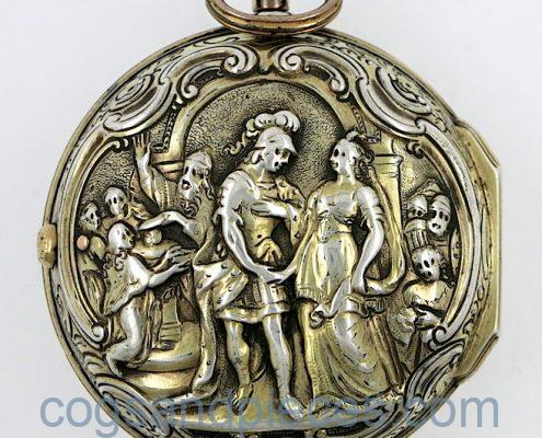 Silver repousse pocket watch