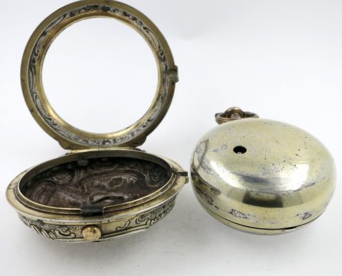 Silver repousse pocket watch