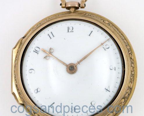 Gold repousse verge pocket watch, William West