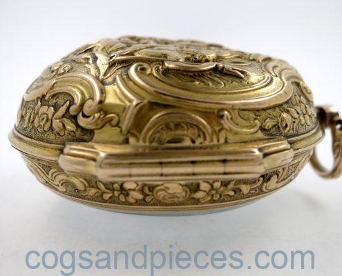 Gold repousse verge pocket watch, William West