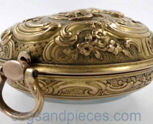Gold repousse verge pocket watch, William West