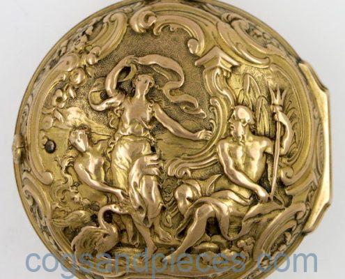 Gold repousse verge pocket watch, William West
