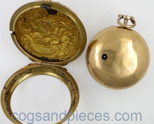 Gold repousse verge pocket watch, William West