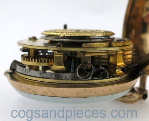 Gold repousse verge pocket watch, William West