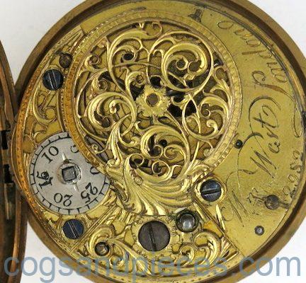 Gold repousse verge pocket watch, William West