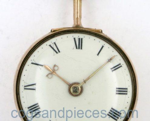 Gold repousse cased verge pocket watch by William Howard, London