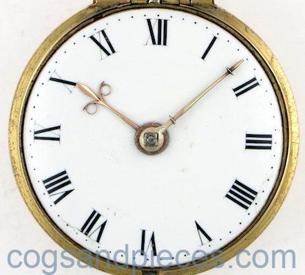 Gold repousse cased verge pocket watch by William Howard, London