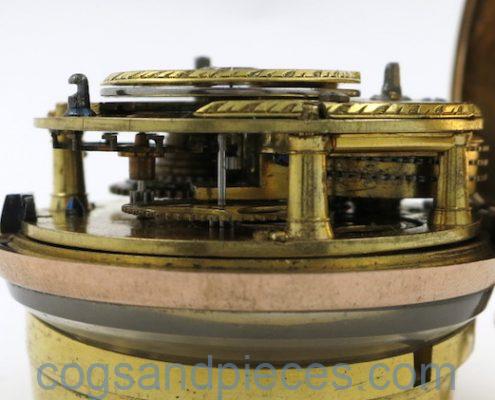 Gold & shell cylinder pocket watch by John Hunt, London