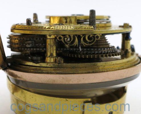 Gold & shell cylinder pocket watch by John Hunt, London