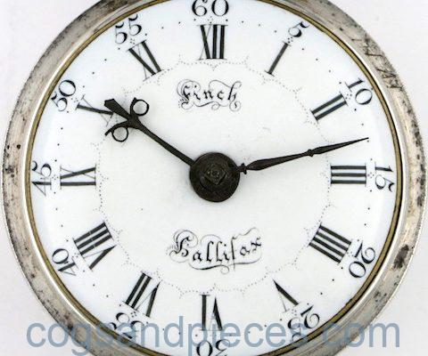 Silver verge pocket watch by Finch, Halifax