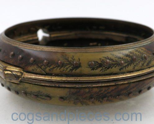Underpainted Horn Pocket Watch Case