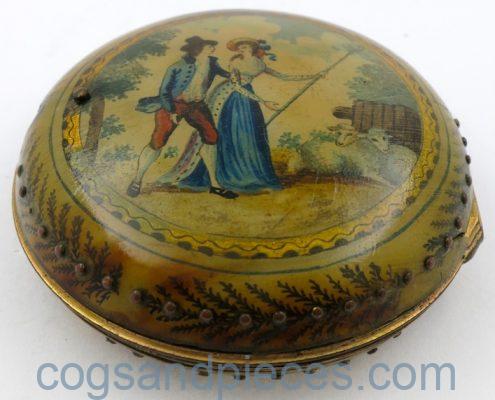 Underpainted Horn Pocket Watch Case