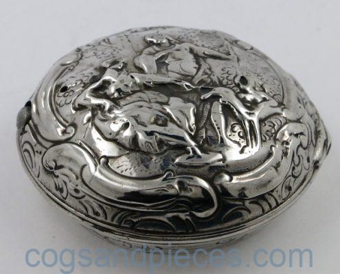 Silver Repousse Pocket Watch Case