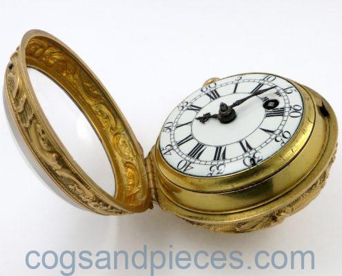 Gold repousse cased verge Andrew Dunlop