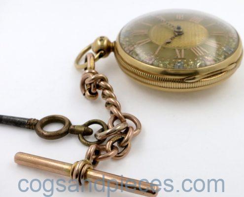 Gold cased Irish verge by West of Dublin