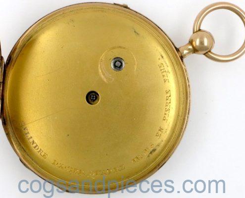 Gold cased cylinder, quarter repeating