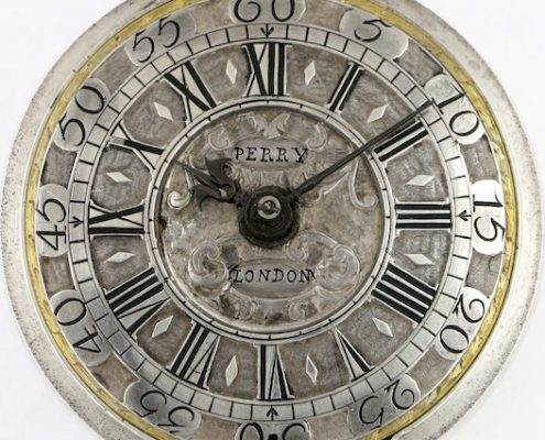 Early champleve dial, by Perry, London