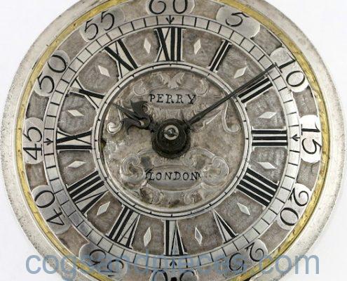 Early champleve dial, by Perry, London