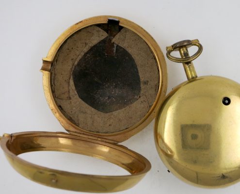 Gilt pair cased "doctor's dial" verge