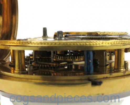 Gilt pair cased "doctor's dial" verge