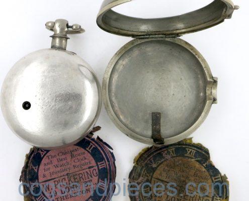 Silver pair cases, name dial