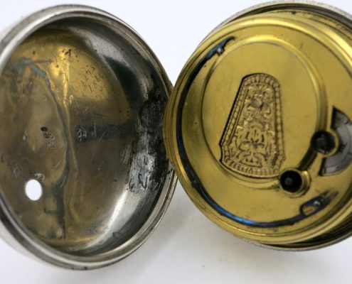 Silver pair cases, name dial