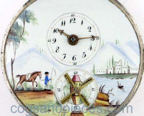 Automaton polychrome dial
