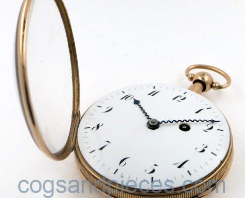 Gold repeating cylinder pocket watch
