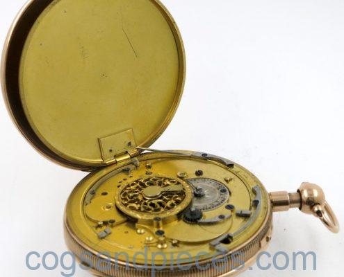 Gold repeating cylinder pocket watch