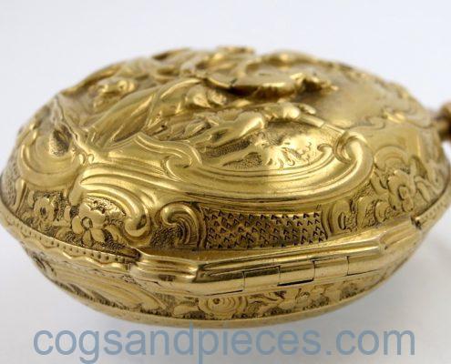 Glasgow gold repousse pair cased verge