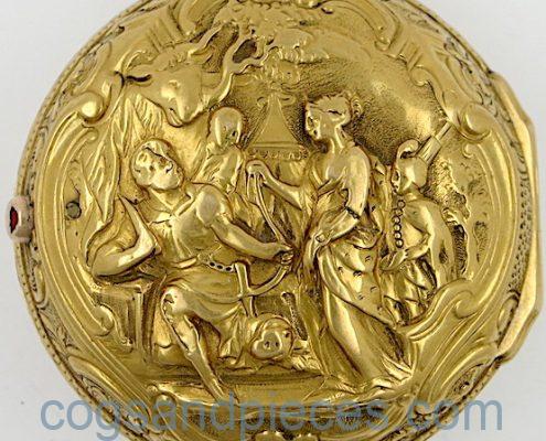 Glasgow gold repousse pair cased verge