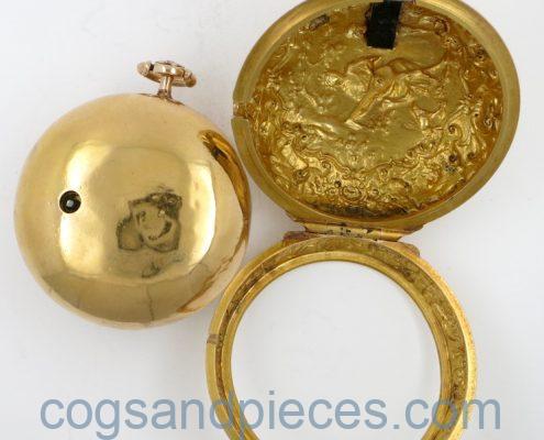 Gold repousse pair cased verge by Kipling, London