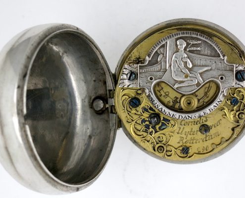 Early Dutch watch with mock pendulum balance