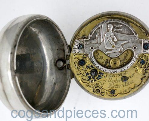 Early Dutch watch with mock pendulum balance