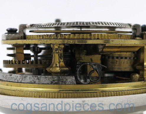 Early Dutch watch with mock pendulum balance