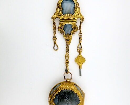 gold agate chatelaine