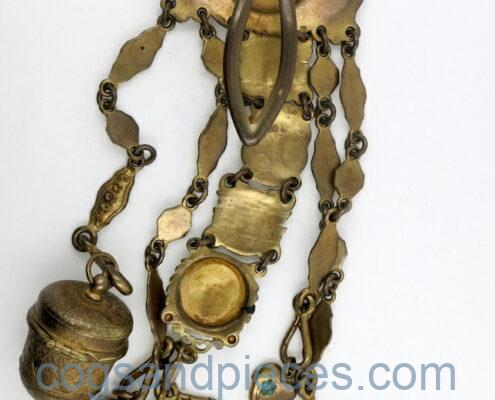Gilt & enamel chatelaine